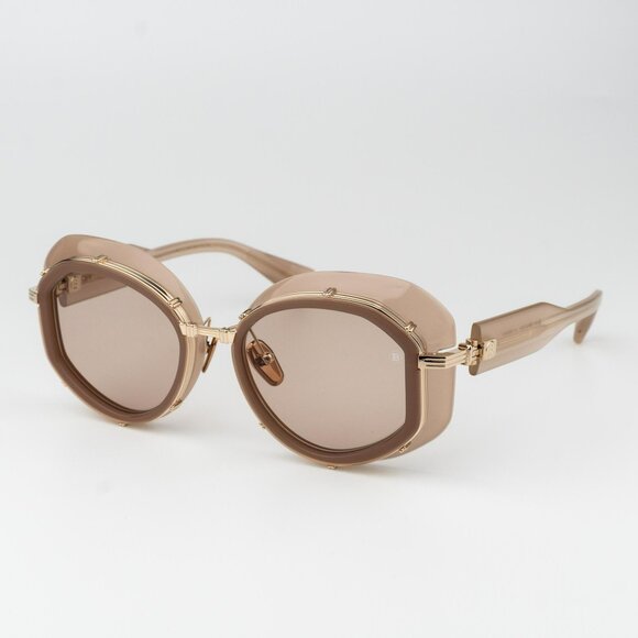 Balmain Other - Balmain Men Sunglasses Titanium Nude Gold Brown Round BRIGITTE BPS-129C-53